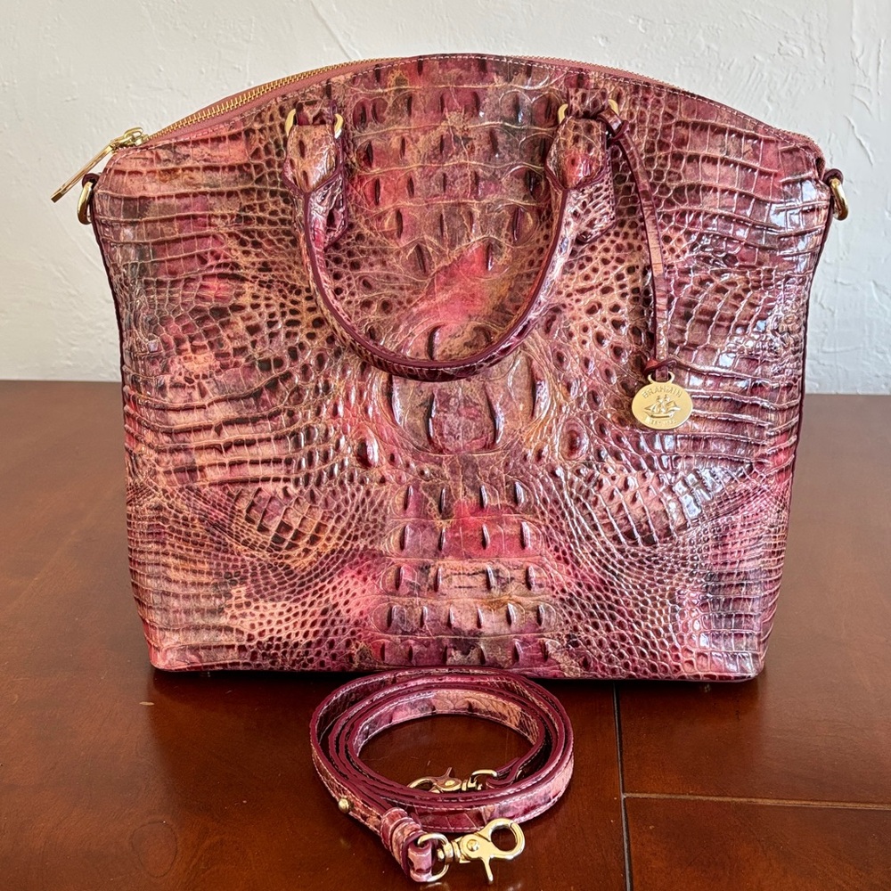 Brahmin Pink Duxbury Satchel Bag